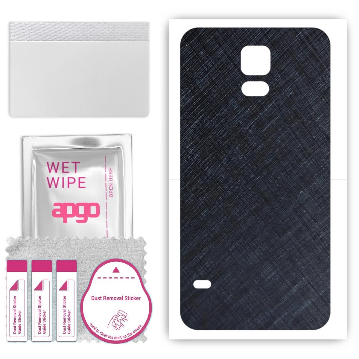 Folia naklejka skórka strukturalna na TYŁ do Samsung Galaxy S5 mini - Tytan Niebieski - apgo SKINS