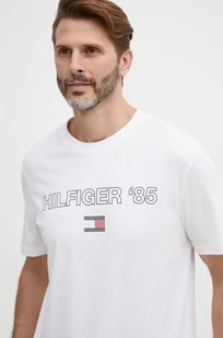 Tommy Hilfiger t-shirt bawełniany męski kolor biały z nadrukiem MW0MW34427 - Koszulki męskie - miniaturka - grafika 1