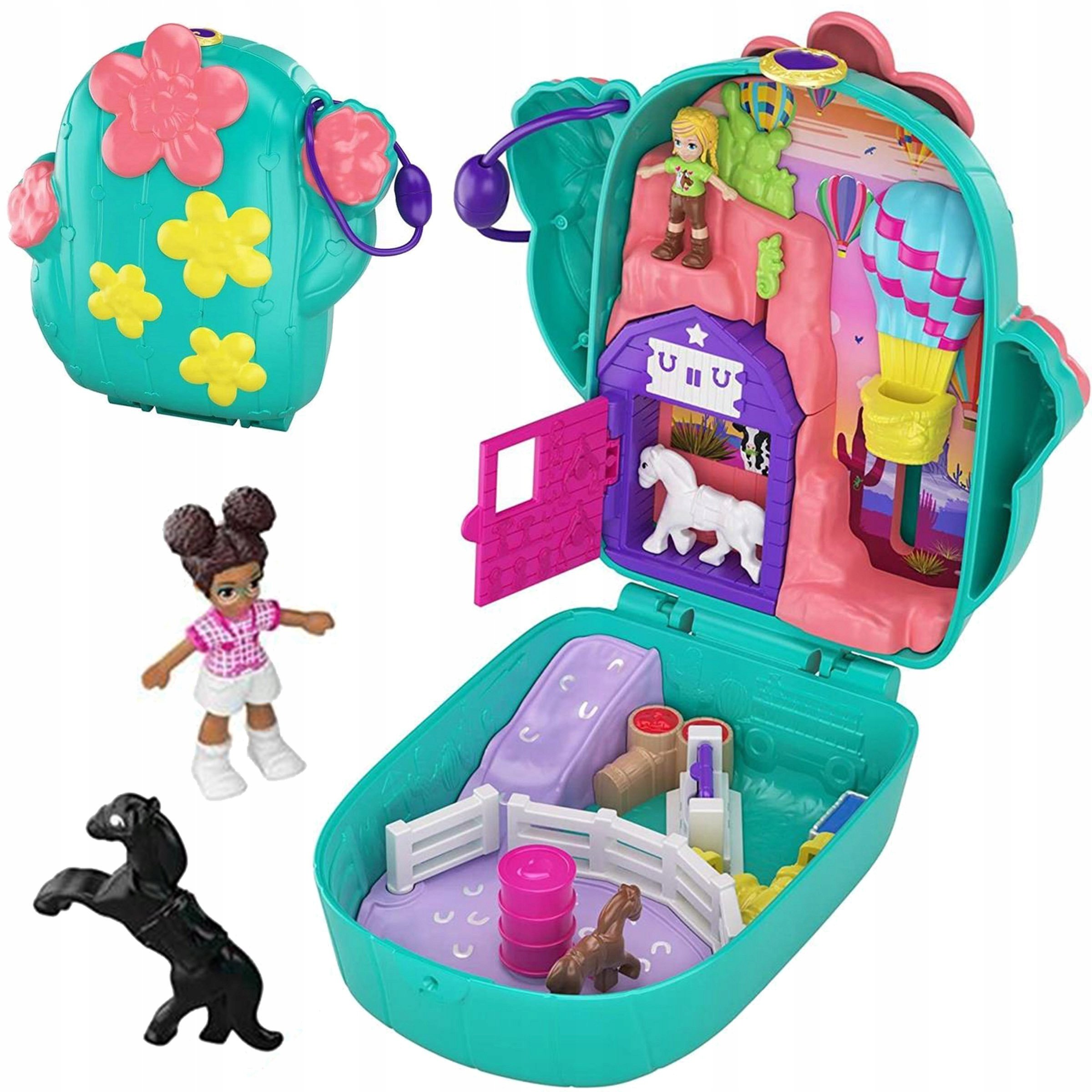 Polly Pocket Kompaktowy Zestaw Kaktusowe Ranczo Szktatułka Akcesoria