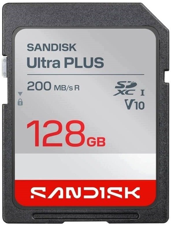 Karta PNY Sandisk Ultra PLUS SDXC karta 128GB UHS-I, V10, U1, C10, 200MB/s SDSDUBQ-128G-GN6IN