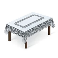 Obrusy i serwetki - Obrus żakardowy 120 x 160 cm biało-szary - miniaturka - grafika 1