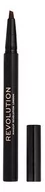 Kredki do oczu - Makeup Revolution Bushy Brow Pen KREDKA DO BRWI W PĘDZELKU 02 Dark Brown - miniaturka - grafika 1