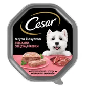 Mokra karma dla psów - Cesar mokra karma dla psa z cielęciną i drobiem 24 tacki x 150g - miniaturka - grafika 1