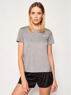 Koszulki i topy damskie - Nike Koszulka techniczna Miler Top AJ8121 Szary Standard Fit - grafika 1