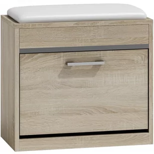 Topeshop Szafka na obuwie z siedziskiem MILANO, dąb sonowa, 60x30x53 cm - Szafki na buty - miniaturka - grafika 1