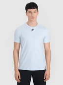 Koszulki sportowe męskie - 4F Koszulka treningowa szybkoschnąca męska - niebieska 3XL - miniaturka - grafika 1