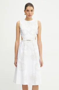 Silvian Heach sukienka BONGRAZ kolor biały midi rozkloszowana GPP25342VE - Sukienki - miniaturka - grafika 1