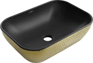 Umywalki - Mexen Rita umywalka nablatowa 45 x 32 cm, czarna mat/złota wzór łuski - 21084578 - miniaturka - grafika 1