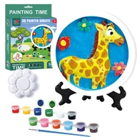 Zabawki interaktywne dla dzieci - Figurka Gipsowa Do Malowania Żyrafa Mały Artysta Zestaw Artystyczny Farbki - miniaturka - grafika 1