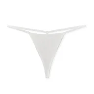 Majtki damskie - Stringi gładkie regulowane - Biały S - miniaturka - grafika 1