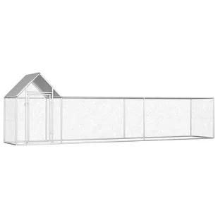 VidaXL Woliera dla kur, 5 x 1 x 1,5 m, galwanizowana stal 144555         VidaXL - Akcesoria do hodowli zwierząt - miniaturka - grafika 1