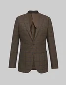 Marynarki męskie - marynarka do zestawu mileto brąz slim fit - miniaturka - grafika 1