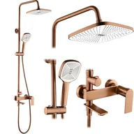 Zestawy prysznicowe - Rea Zestaw Prysznicowy REA STORM MIEDŹ SZCZOTKOWANA - miniaturka - grafika 1