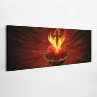 Ikony i obrazy sakralne - Najświętsze Serce Jezusa - obraz polycanvas, 125x50 - miniaturka - grafika 1