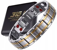 Bransolety męskie - SREBRNA ZDROWOTNA BRANSOLETA BRANSOLETKA MĘSKA MAGNETYCZNA MOCNA ORYGINAŁ - miniaturka - grafika 1