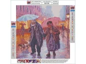 Rękodzieło - Haft Diamentowy, Obraz, Mozaika Diamentowa Diamond Painting, SPACER W DESZCZU 30x30cm - miniaturka - grafika 1