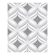 Tapety - tapeta hp 550202 romby liść szara lila brokat liliowa - miniaturka - grafika 1