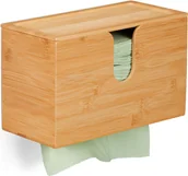 Ręczniki - bambusowy podajnik ręczników papierowych relaxdays z pokrywką - miniaturka - grafika 1