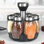 Inne - TEMU 7 Sztuk Swivel Base Spice Shakers, Kuchenne Mieszanki Do Przypraw Combo Z Solą, Pieprzem I Cukrem - Idealne Do Przechowywania I Organizacji - miniaturka - grafika 1