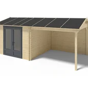 Altany ogrodowe - Domek ogrodowy 17,40 m2 - 5,79x3 m - 28 mm, drewniany, DOM640, 1szt. - miniaturka - grafika 1