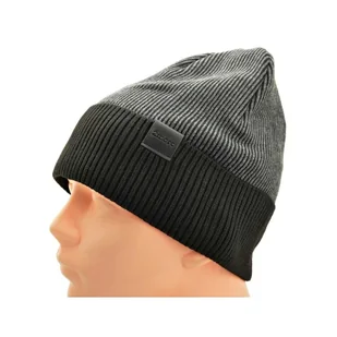 Męska Czapka Zimowa ocieplana polarem - L/XL 2MORO ST-561 kolor czarny - Czapki damskie - miniaturka - grafika 1
