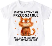 Koszulki dla dziewczynek - Koszulka do przedszkola - jestem gotowy na przedszkole - miniaturka - grafika 1