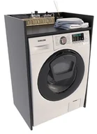 Szafki łazienkowe - Szafka na pralkę TS czarna słupek do łazienki - miniaturka - grafika 1