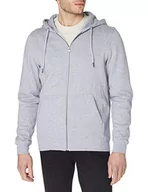 Bluzy męskie - Build Your Brand Męska bluza z kapturem Premium Zip Hoodie Hooded, szary (Heather Grey), XXL - miniaturka - grafika 1