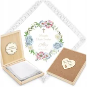 Kombinezony dla dzieci - Szatka do Chrztu z Imieniem Biała Szatka na Chrzest + PUDEŁKO szt - miniaturka - grafika 1