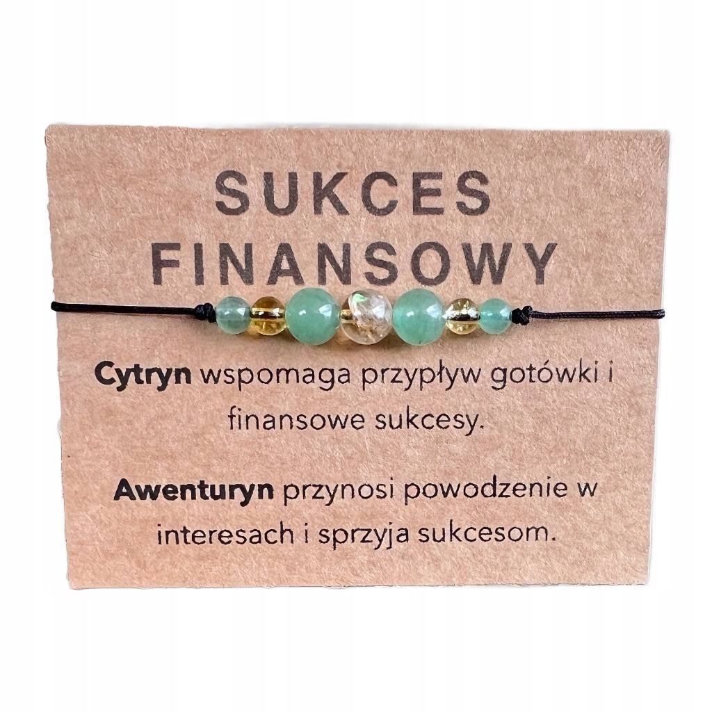 Bransoletka na sznurku Cytryn Awenturyn Sukces Finansowy