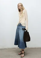 Spódnice - MANGO - Spódnica dżinsowa midi średni niebieski - M - Kobieta - miniaturka - grafika 1