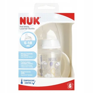 NUK KUBEK BUTELKA NIEKAPEK 150ml 6m+ Z UCHWYTEM WSKAŹNIK TEMPERATURY - Butelki dla niemowląt - miniaturka - grafika 1