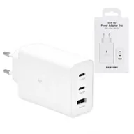 Ładowarki do telefonów - Ładowarka sieciowa PD 2xUSB-C 1xUSB Samsung EP-T6530 65W Biała BOX - miniaturka - grafika 1