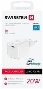 Travel Charger Gan 1X USB-C 20W Power Delivery White - Ładowarki do telefonów - miniaturka - grafika 1