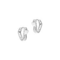 Biżuteria dla dzieci - Srebrne 925 kolczyki Białe Serduszka - miniaturka - grafika 1