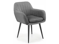 Krzesła - Krzesło Tapicerowane do Salonu K429 Welur Szare K429 Szary - miniaturka - grafika 1