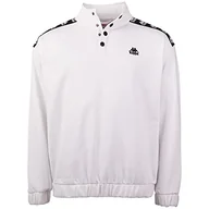 Bluzy męskie - Kappa Męska bluza Lestor męska, regularny krój, Bright White, M - miniaturka - grafika 1