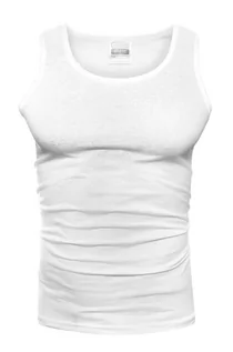 Koszulki sportowe męskie - Koszulka bezrękawnik am13 - biała - Risardi - grafika 1