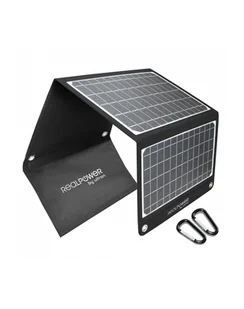 Realpower Ładowarka Solarna 22 W Składany Monokrystaliczny Panel Słoneczny Ze Złączem Usb Qc 3.0 Wodoszczelna Etfe Lekka Do Tabletu Smartfona Pow - Ładowarki do telefonów - miniaturka - grafika 1