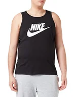 Koszulki sportowe męskie - Nike Mens M NSW Tank ICON Futura Vest, czarny/biały, M - miniaturka - grafika 1