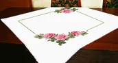 Pasmanteria - Haft krzyżykowy - Zestaw do haftu - Obrus z różami 3D - miniaturka - grafika 1
