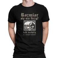 Koszulki męskie - Rozmiar się nie liczy? tak mówią ci z małymi wsiami - męska koszulka dla fanów serialu 1670 Czarna - miniaturka - grafika 1