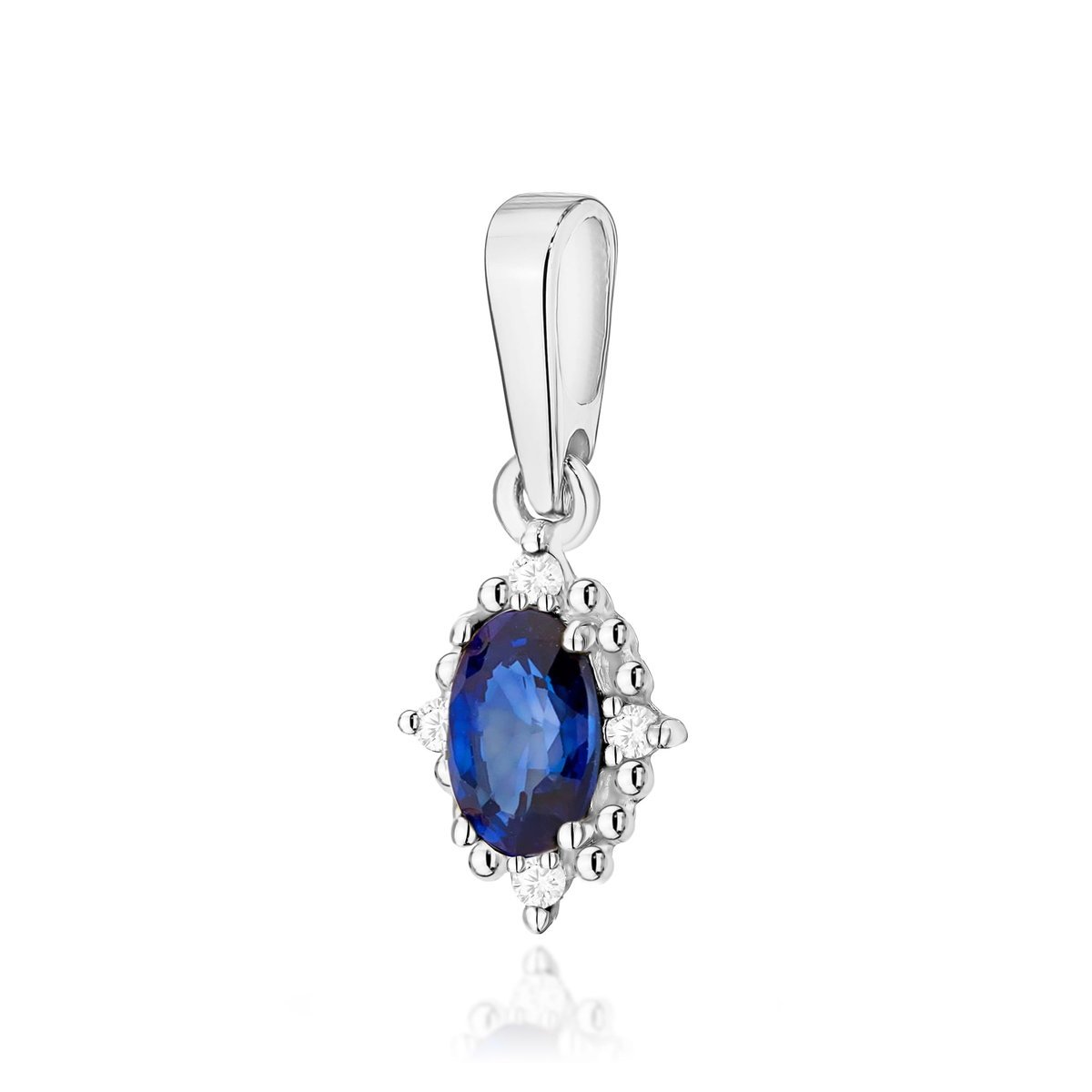 Złota zawieszka / wisiorek Szafir 0,30ct białe złoto pr. 585