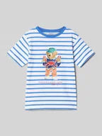 Koszulki dla chłopców - T-shirt z nadrukiem z logo - miniaturka - grafika 1