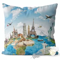 Poszewki na poduszki - Poszewka 3D bawełna satyna 40x40cm EUROPA - miniaturka - grafika 1