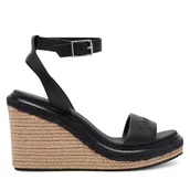 Espadryle damskie - Espadryle Calvin Klein Wedge Sandal 70 - He HW0HW02376 Czarny - miniaturka - grafika 1