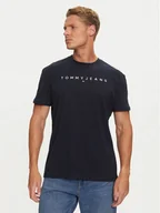 Koszulki męskie - Tommy Jeans T-Shirt Linear Logo DM0DM20744 Granatowy Regular Fit - miniaturka - grafika 1