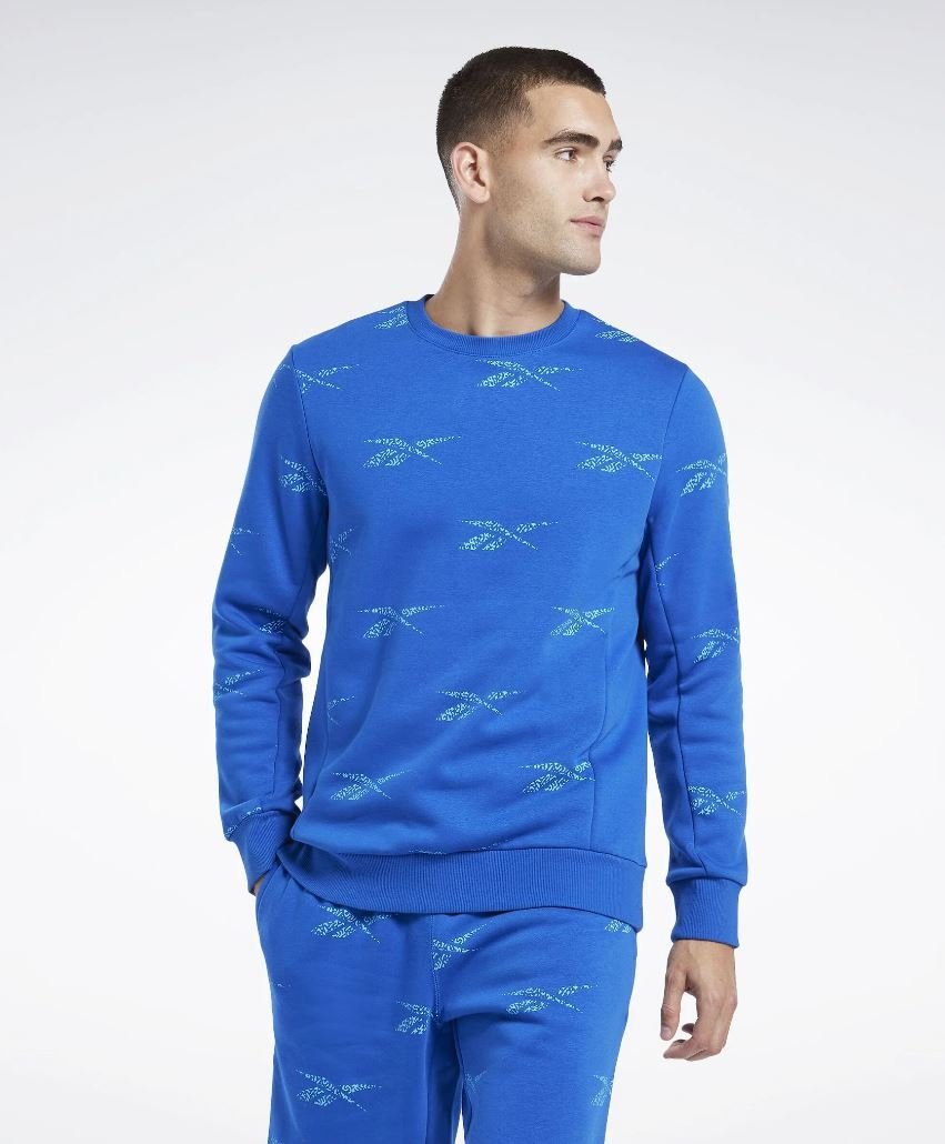 REEBOK BLUZA NIEBIESKA Z DŁUGIM RĘKAWEM BEZ KAPTURA M 0A8B5_A* TŁA