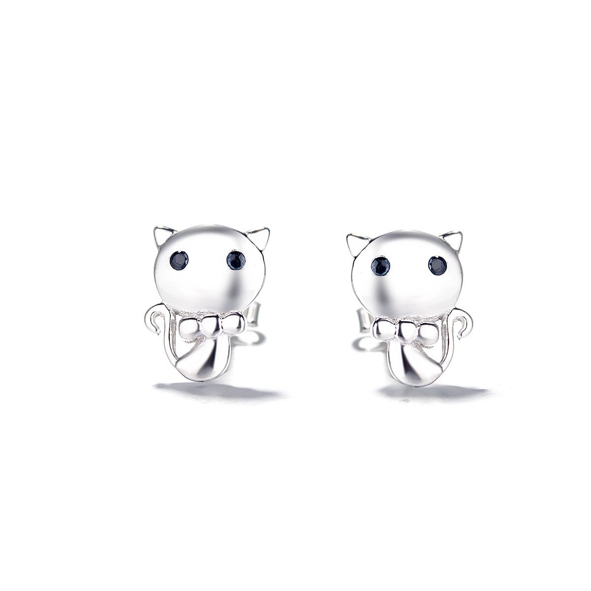 Kolczyki srebrne koty