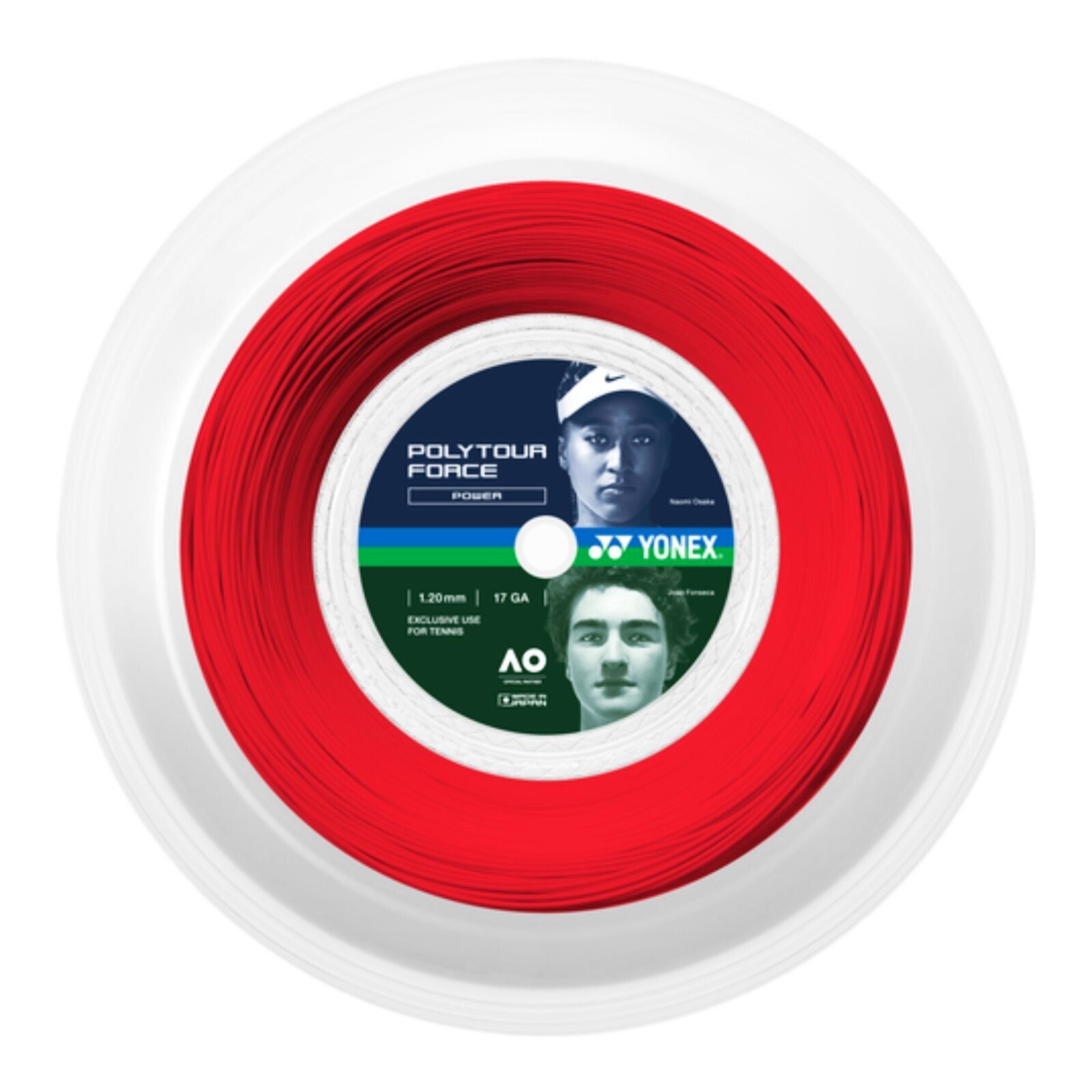 Naciąg tenisowy Yonex Poly Tour Force Bright Red Reel 200m 1,20 mm
